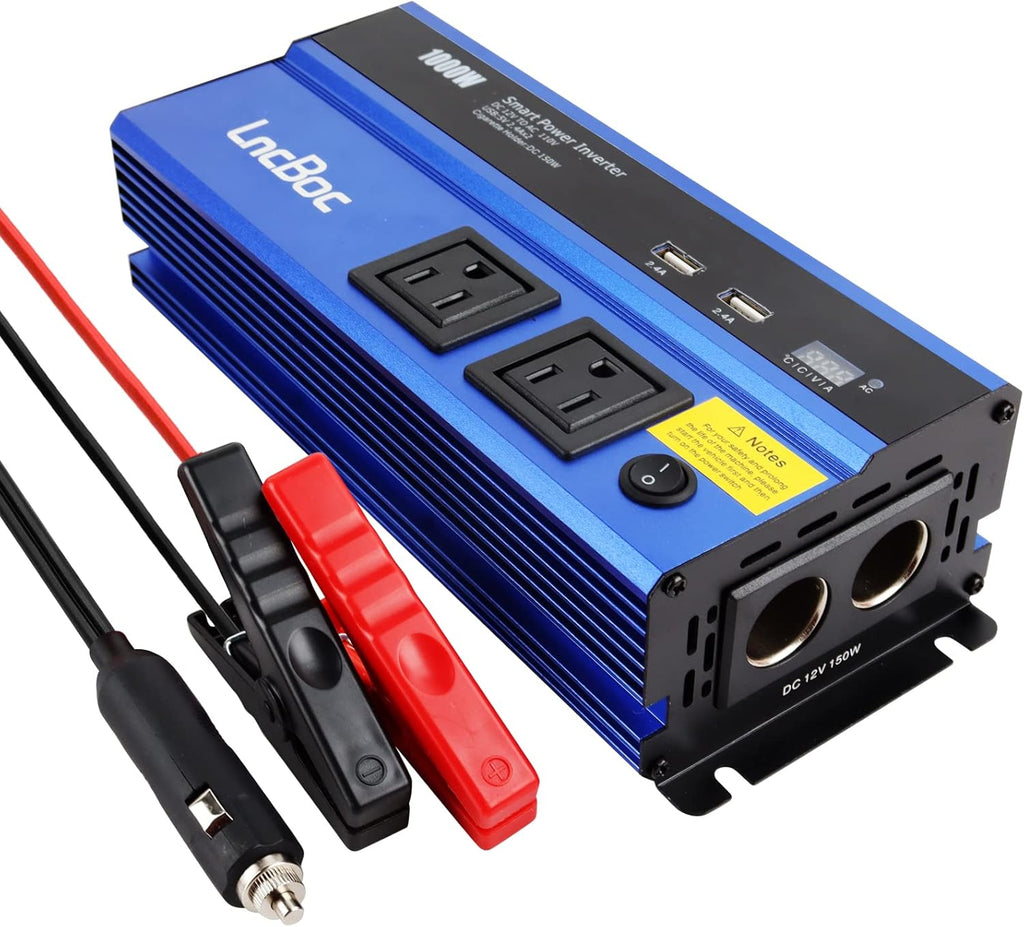 200W Car Power Inverter DC 12V&24V to 110V AC, Dual Cigarette Lighter, 4 AC Outlets and 3 USB Ports Pack of 2 Z42982