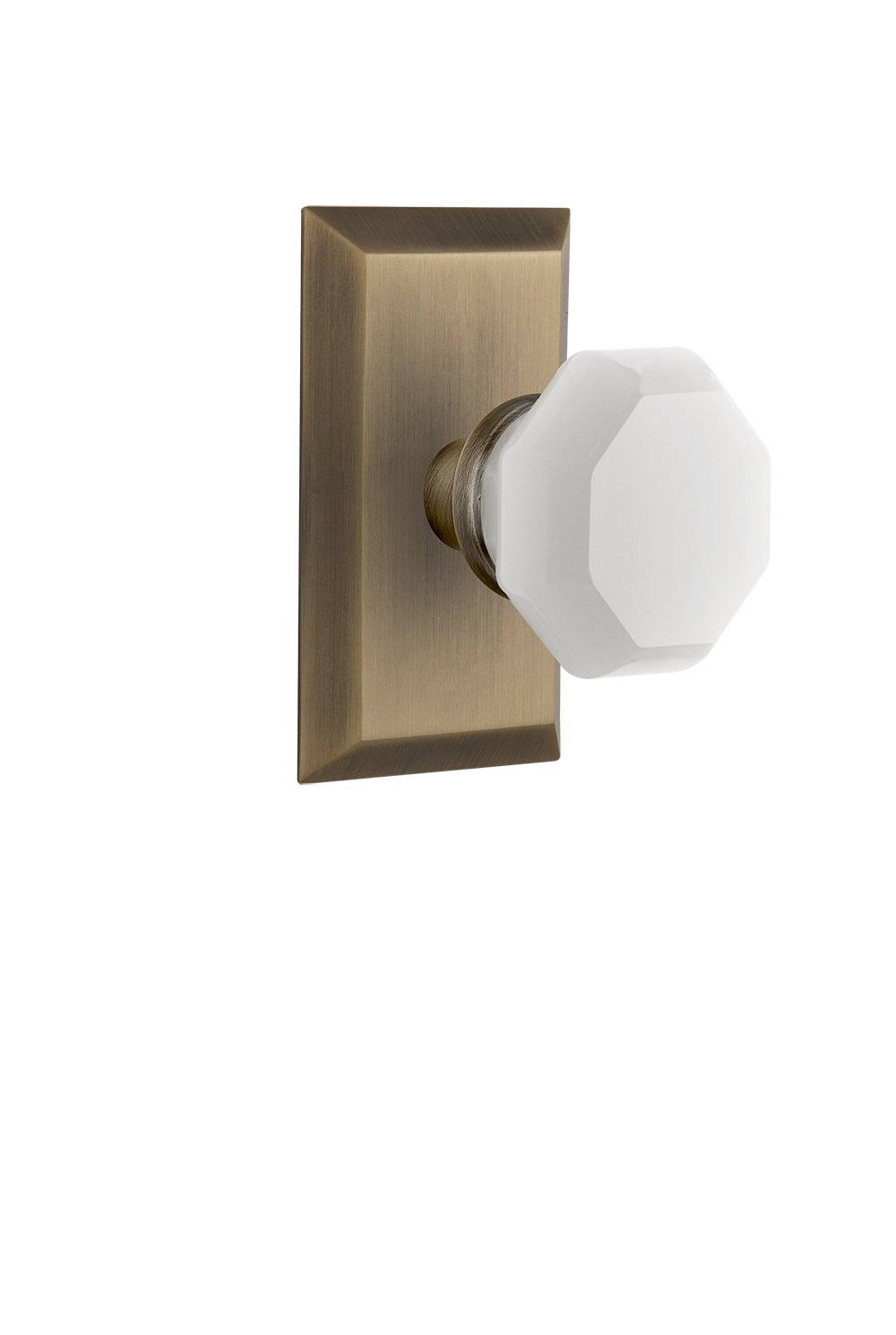 Antique Brass Milk Glass Knob H71280