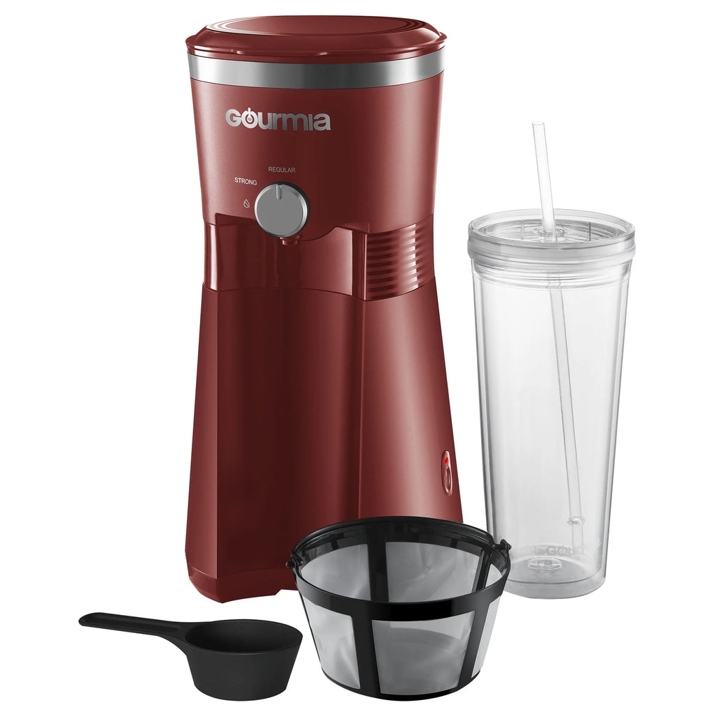 Red Iced Coffee Maker with 25 fl oz Tumbler N816367