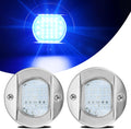 4 Round Marine Courtesy Indicator Lights, 1800LM 30LED IP68 Boat Transom Light Surface Mount Waterproof, 316 Stainless Steel, 2Pcs Cool White L241302