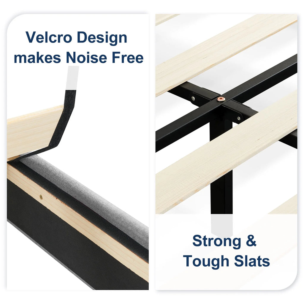 Queen Upholstered Platform Bed Frame with Headboard V2637