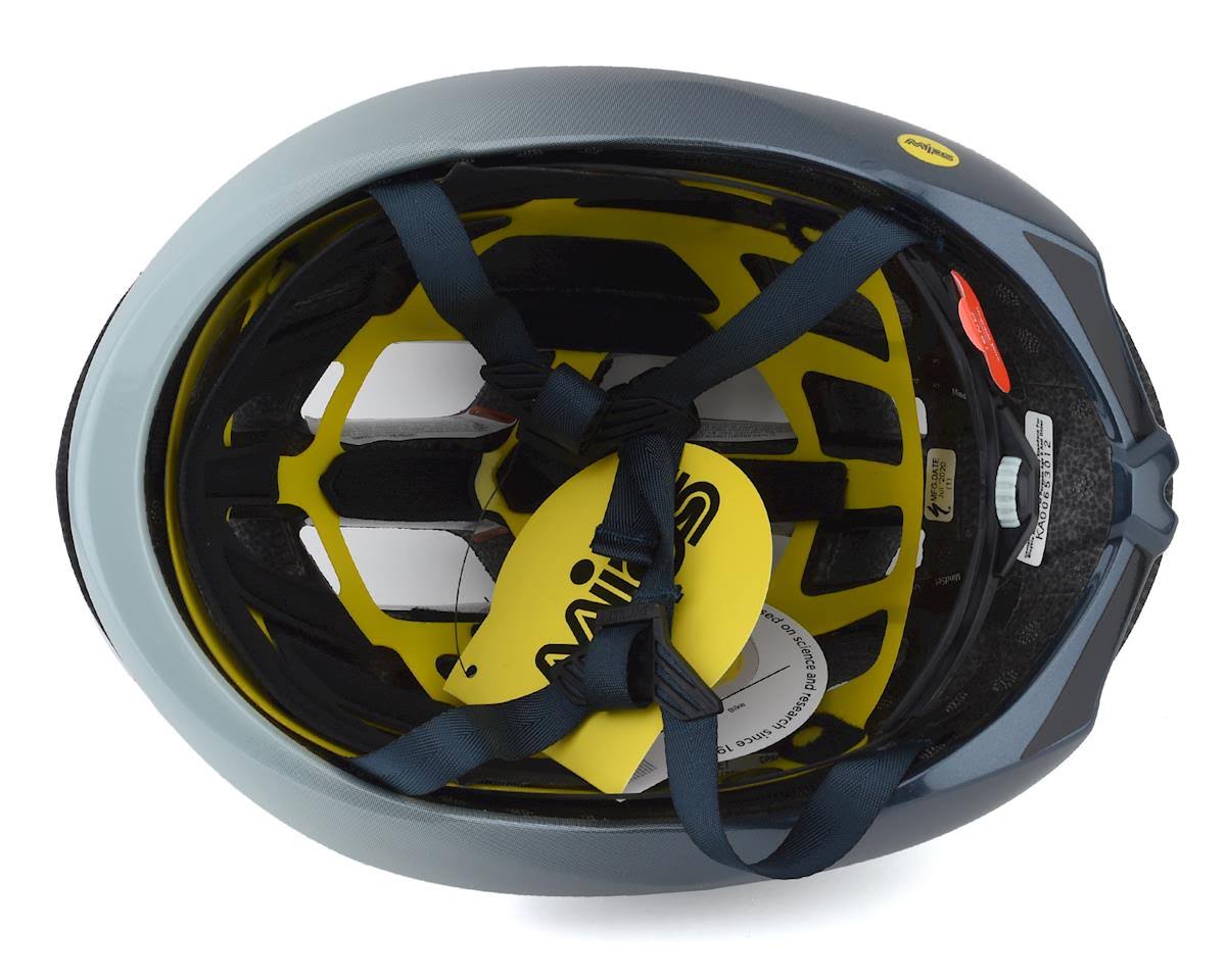 Satin White Gloss Ice Blue MIPS Helmet O2656