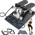 Mini Stepper with LCD, Resistance Bands & Calories Count, Black Q3498