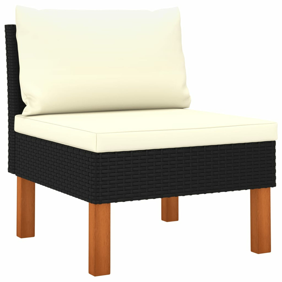 9 Piece Patio Set with Cushions Poly Rattan Black C29064