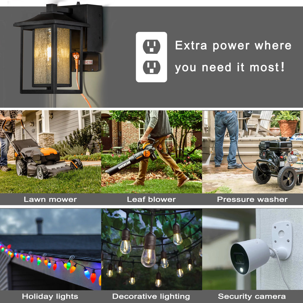 Black Dusk to Dawn Sensor Outdoor Wall Sconces with Seeded Glass and GFCI Outlets A70626