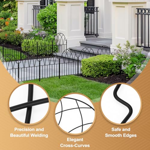 Arched Metal Fence Panel 24 in x 10.17ft No Dig Animal Barrier W87371