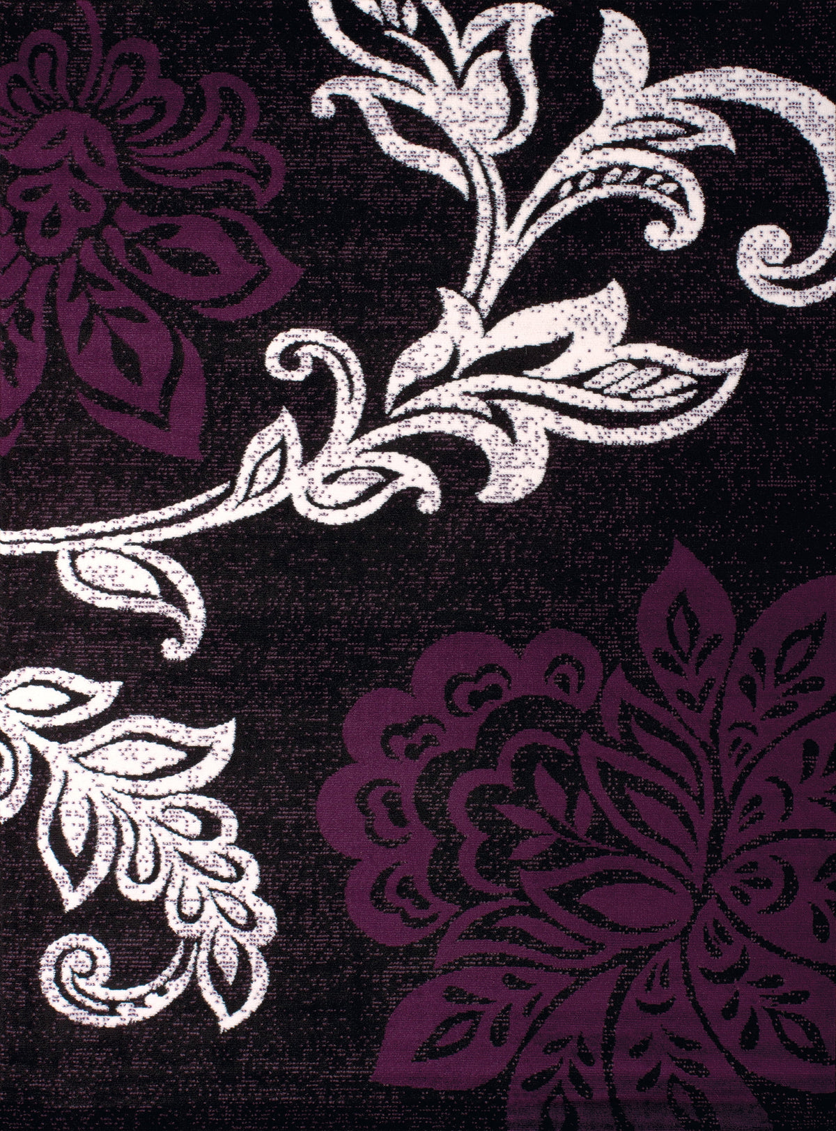 Plum Floral Runner Rug V24840