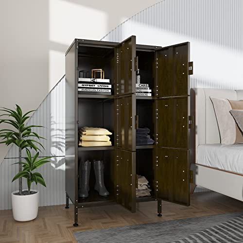 Metal Locker Storage Cabinet with 6 Lockable Doors J260630