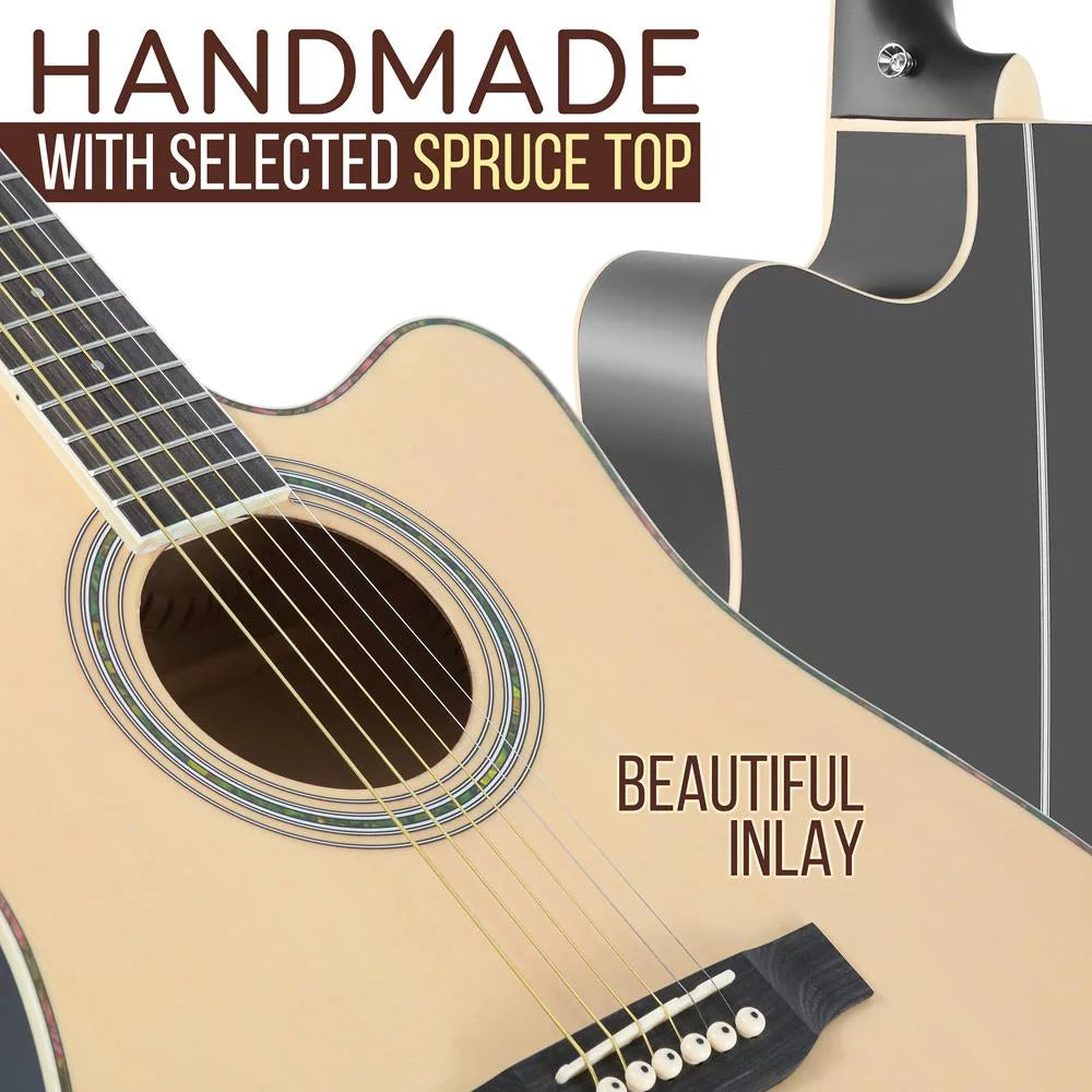 41” Steel String Spruce Wood Acoustic Electric Cutaway Guitar E610