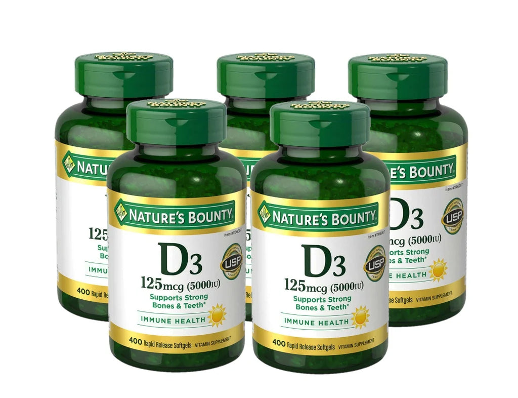 5 Pack Vitamin D3 125 mcg 400 Softgels Z938848