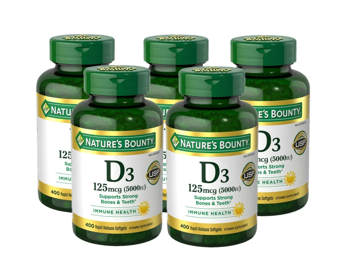 5 Pack Vitamin D3 125 mcg 400 Softgels Z938848