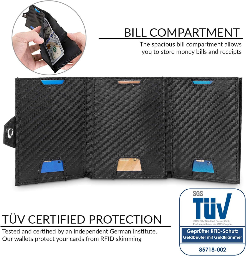 Slim Carbon RFID Minimalist Front Pocket Wallet N716932