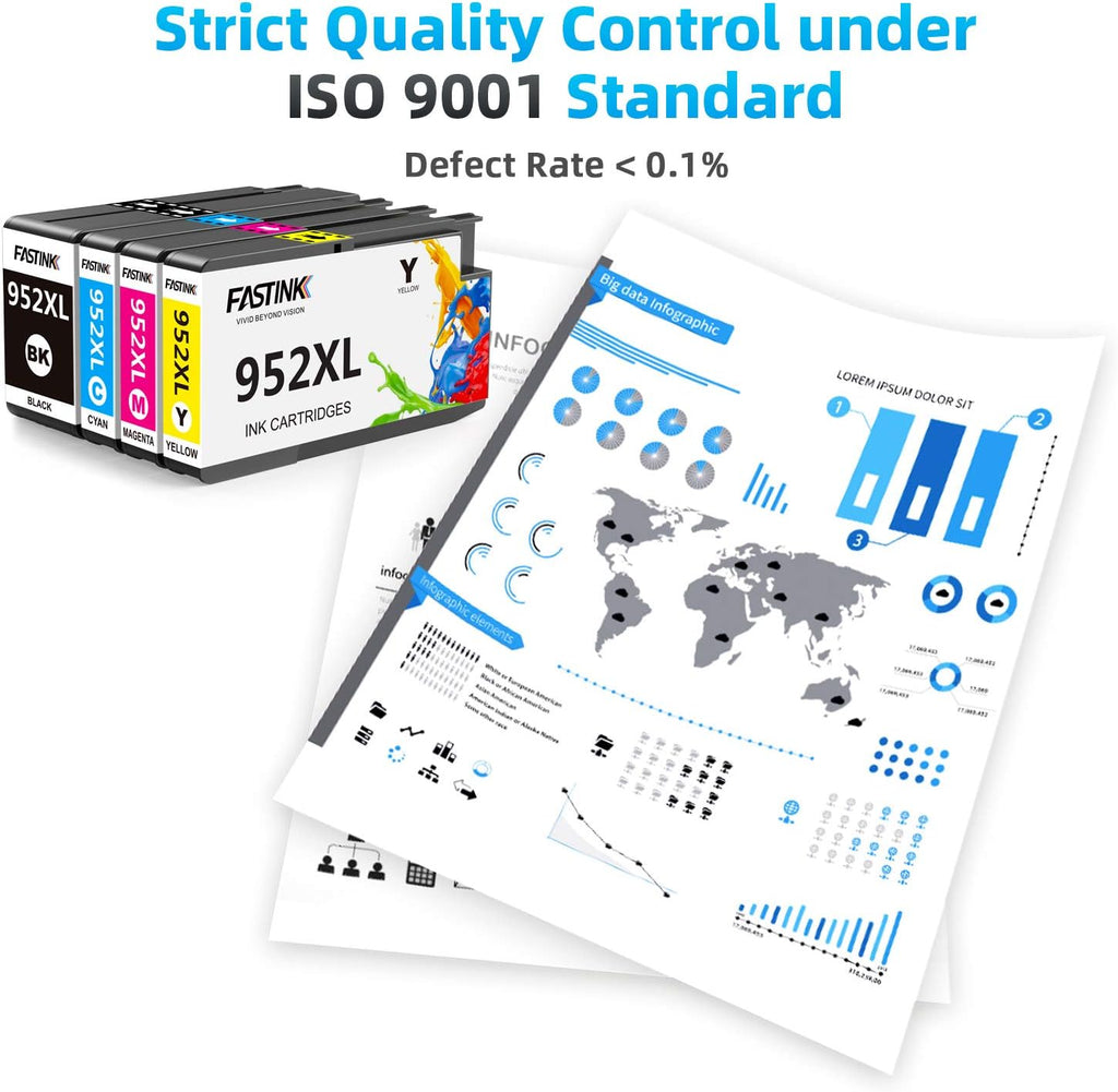 Compatible 952XL High Yield Ink Cartridges 4-Pack X513814