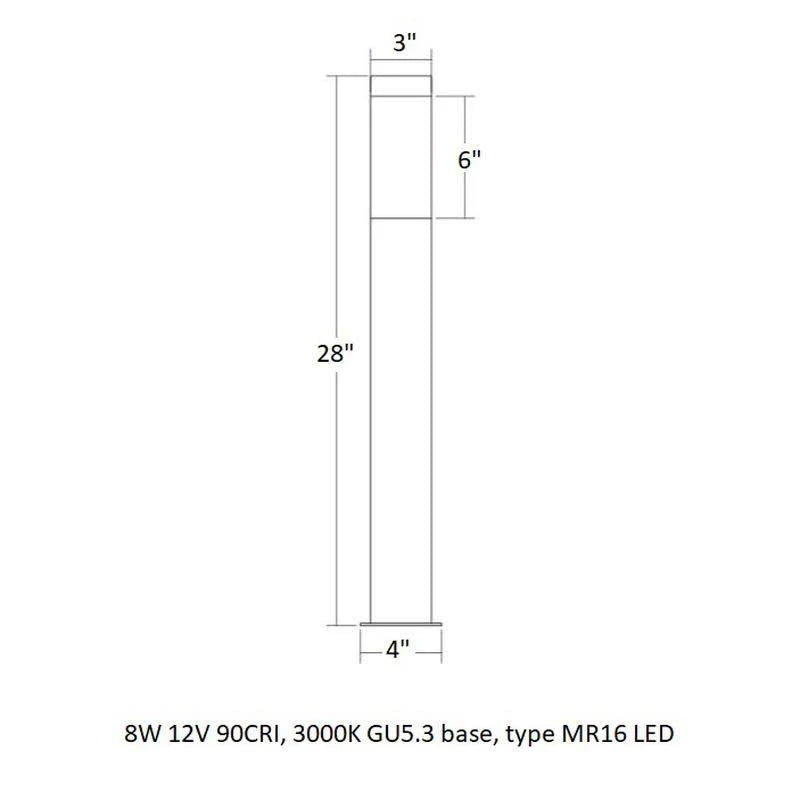 Textured Gray LED Bollard Y30739