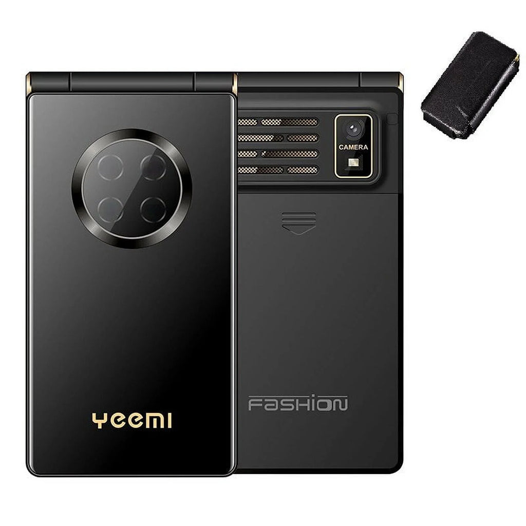 Black GSM Flip Cellphone with SOS Call, Speed Dial, Flashlight, Large Key V6904
