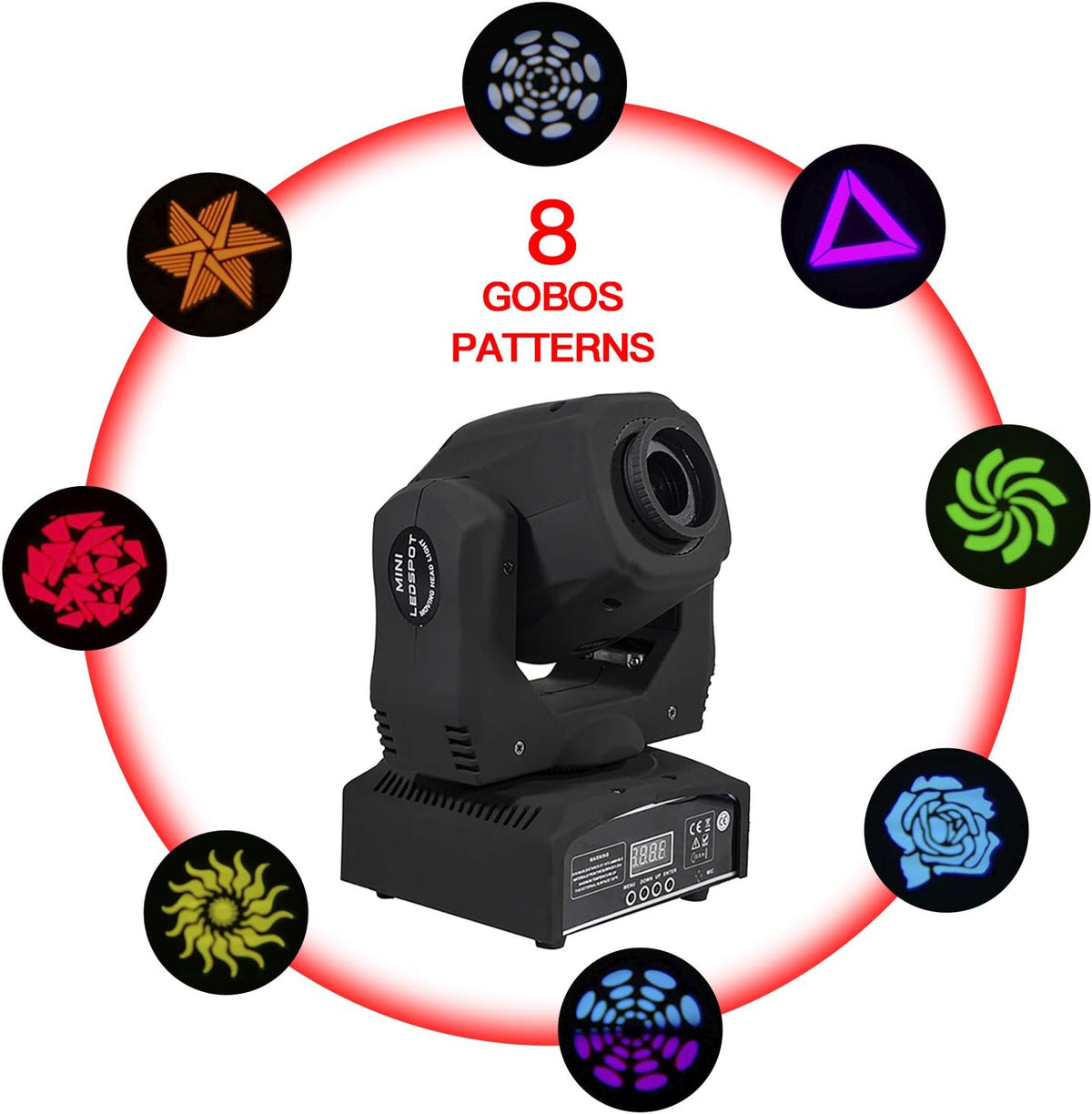 60W LED Moving Head Spot Light with 8 Colors and 8 Gobos H8698