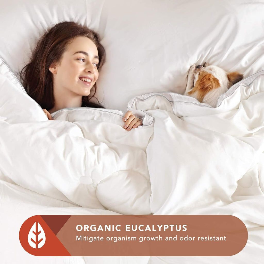 White Lyocell Eucalyptus Full Queen Comforter X3099