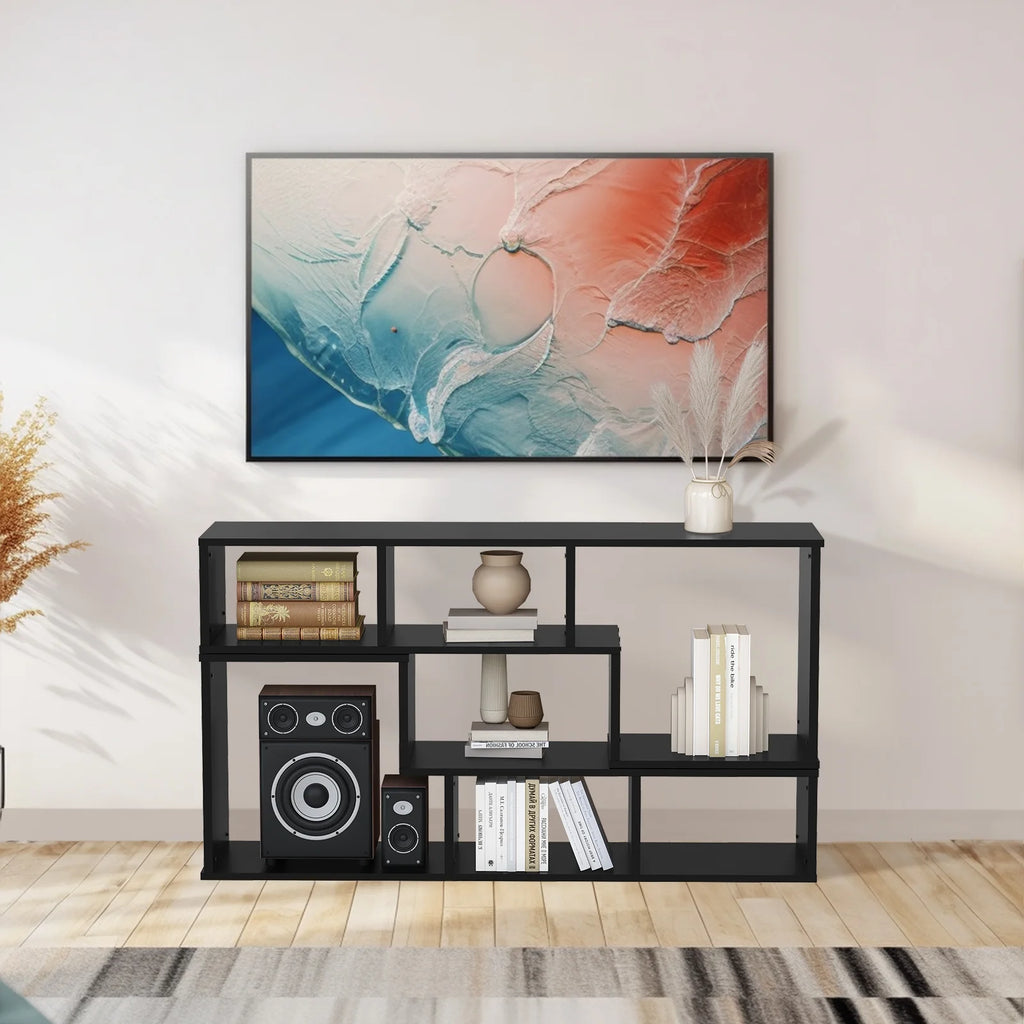 Black 2-Shelf L-Shaped Bookcase C57036