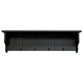 Black Rectangular Storage Shelf with Pegs W514345