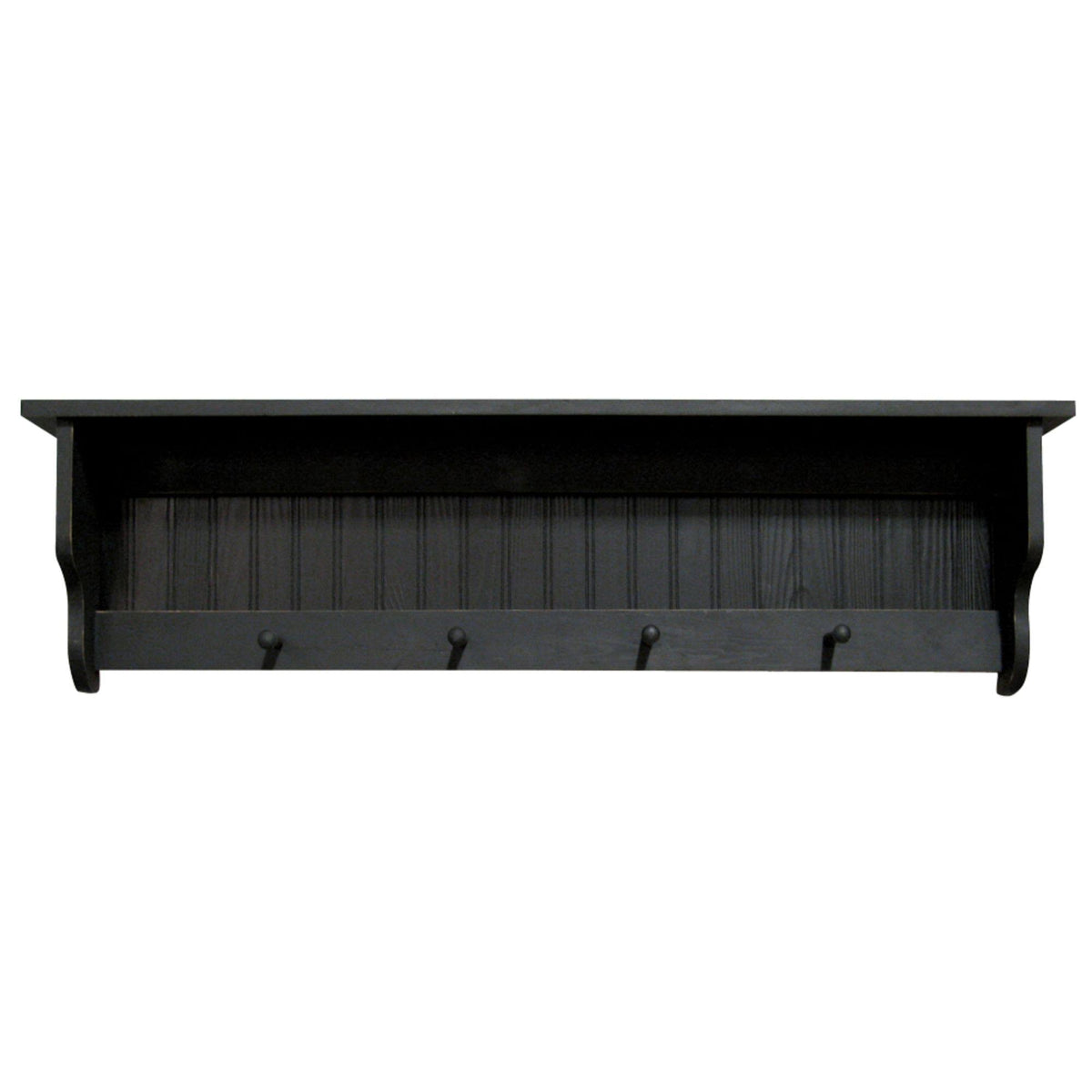 Black Rectangular Storage Shelf with Pegs W514345