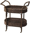 Medium Brown Rattan Bar Cart Z10991