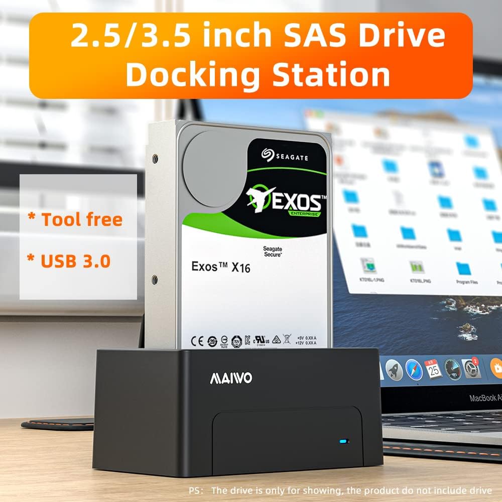 SAS to USB 3.0 Hard Drive Docking Station for 2.5 3.5 inch V459