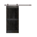 Charcoal Black Stained Wood Interior Sliding Barn Door with Hardware Kit R549400