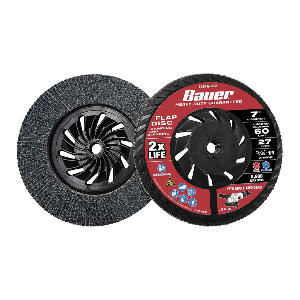 7 in. 60-Grit Type 27 Flap Disc with Zirconia Grain H141569