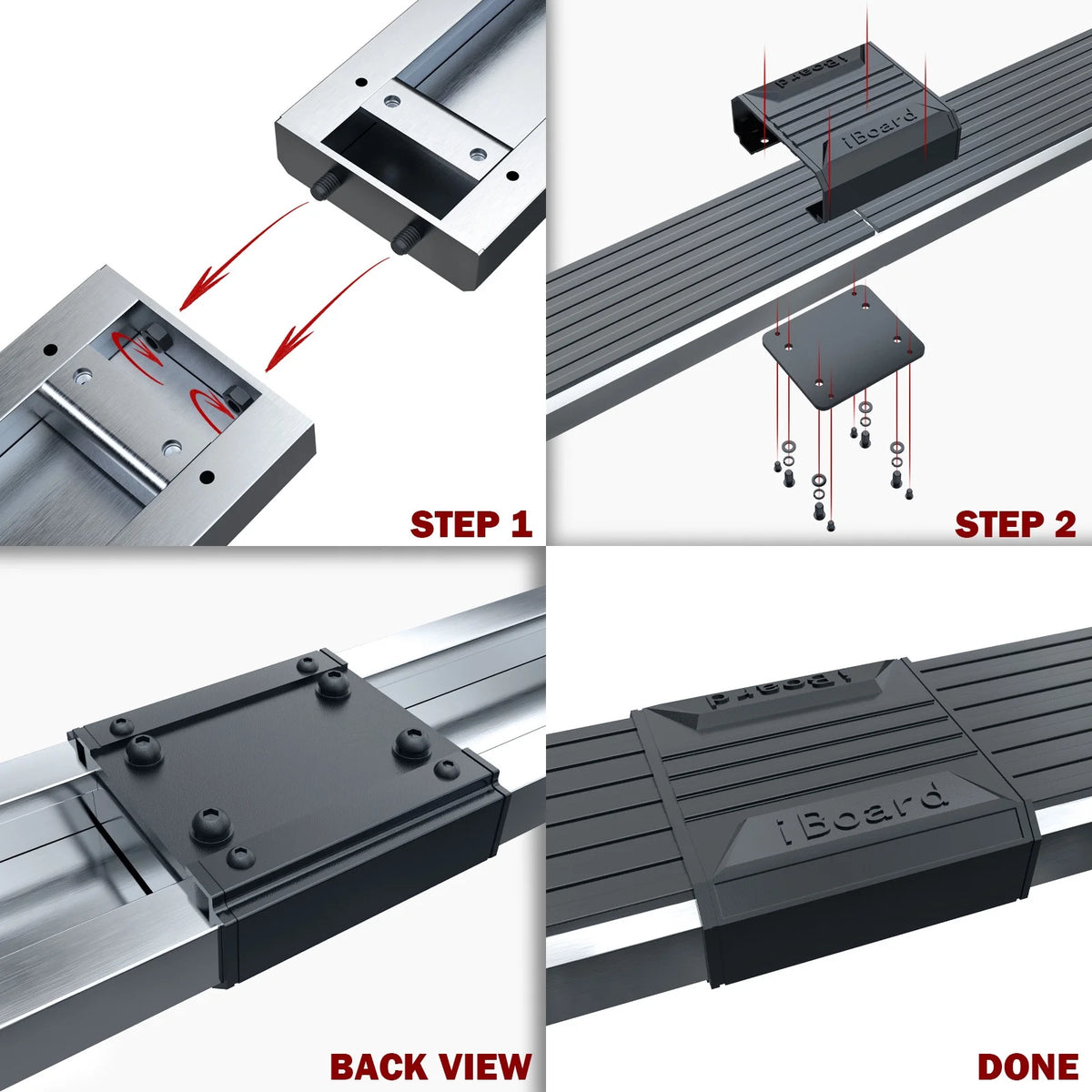 Running Boards 6 inches Silver Stainless Steel L9885