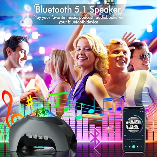 Star Projector with Bluetooth Speaker, White Noise, Timer and Remote R5871