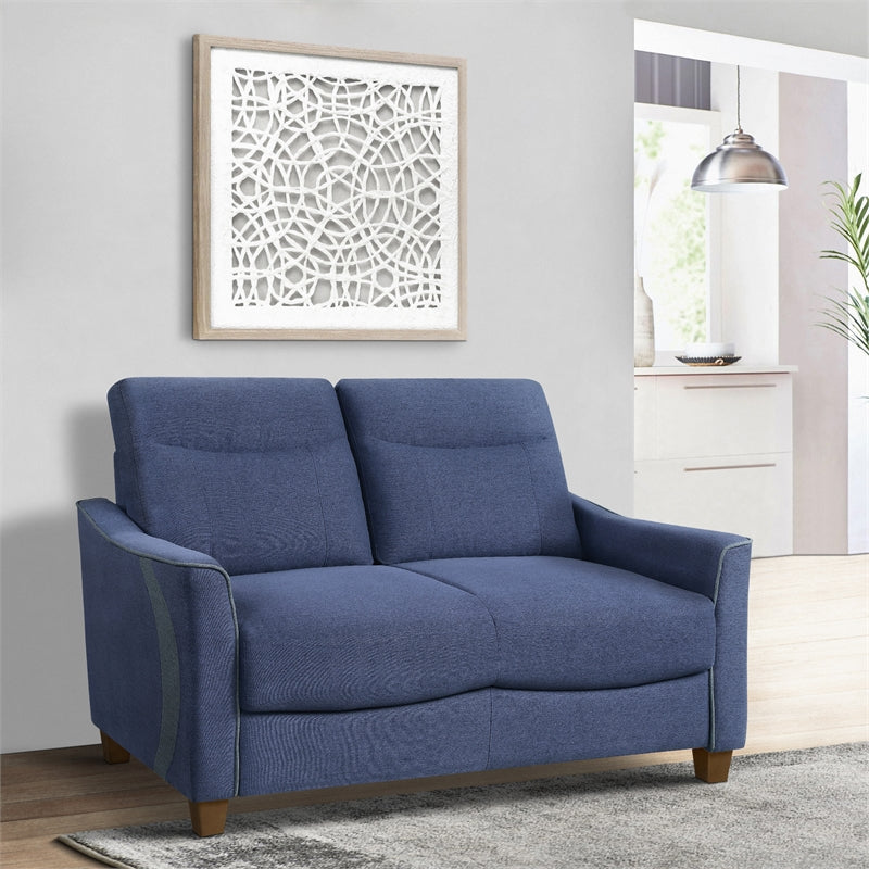 Blue Fabric Upholstered Love Seat Q303153