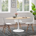 60" Oval Natural Wood Grain Dining Table S924