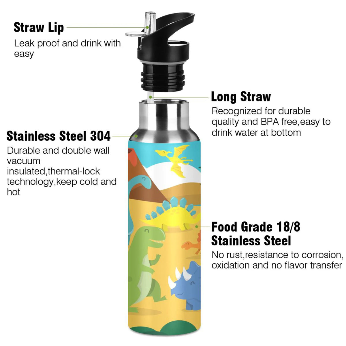 Stainless Steel Vacuum Insulated Water Bottle 20 OZ K884