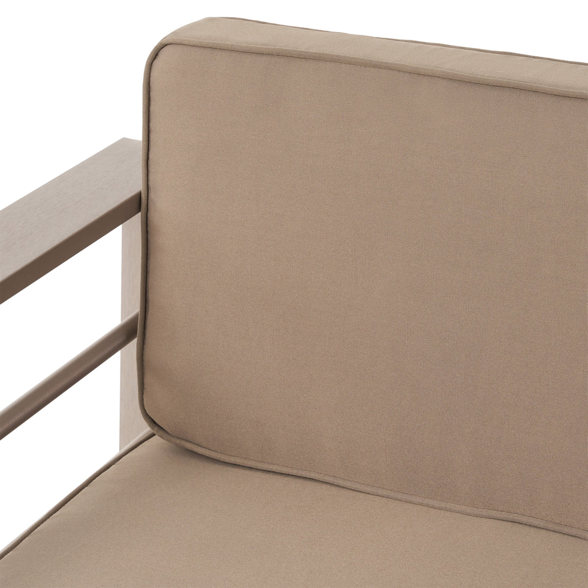 6 Seater Aluminum Sofa and Ottoman Set with Side Tables, Silver and Khaki S7846