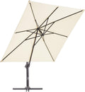 9x9 FT Square Cantilever Patio Umbrella with Cross Base M82505