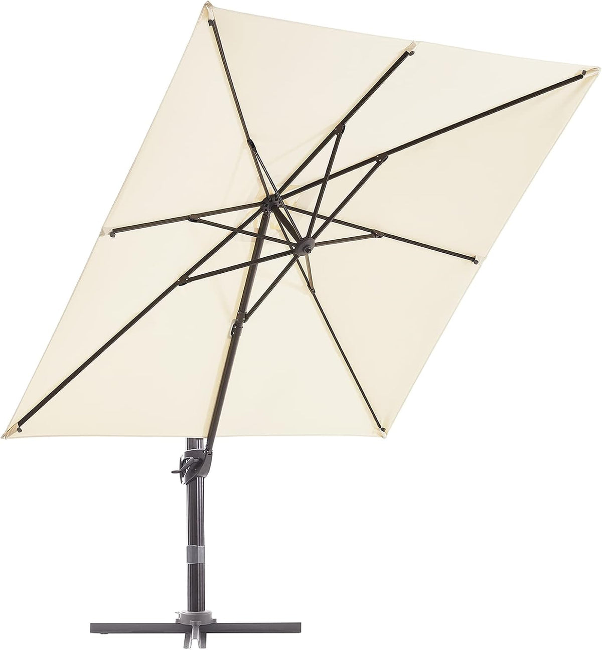9x9 FT Square Cantilever Patio Umbrella with Cross Base M82505