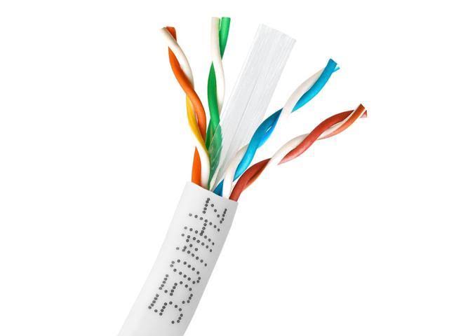 Cat6 23AWG Bare Copper 1000ft Ethernet Cable White N215537