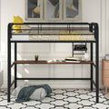 Silver Loft Bed with Desk and Bookshelf W778