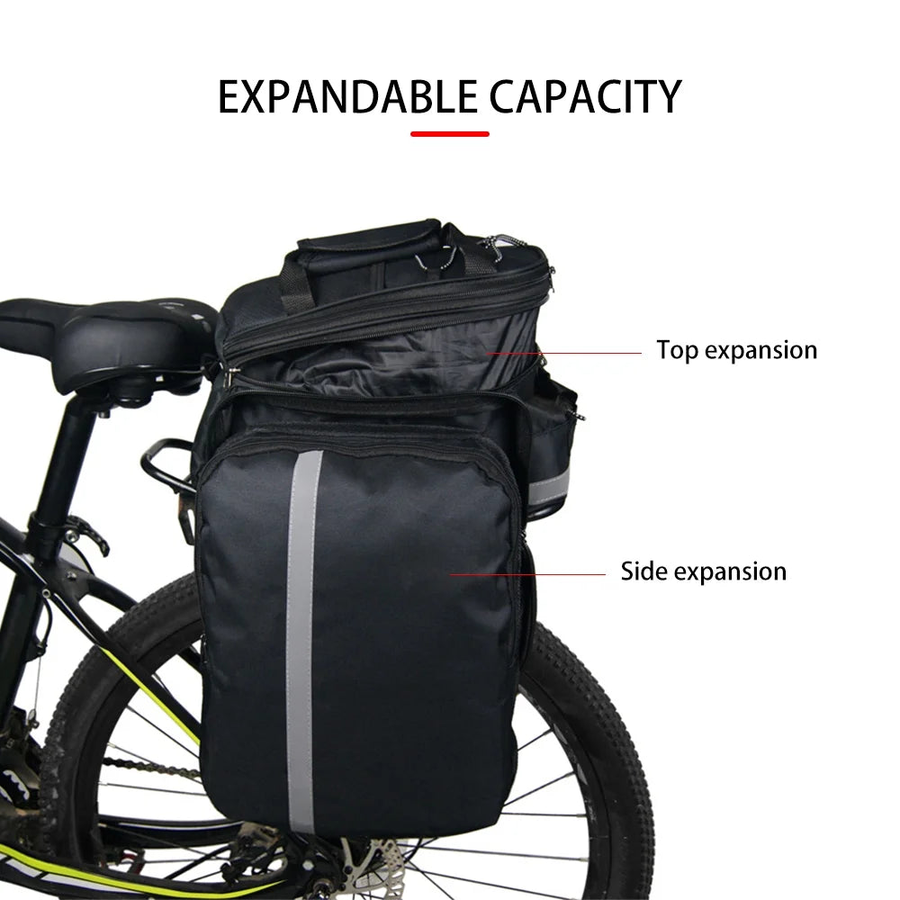 Rear Seat Bag Expandable MTB Bike Rack Bag with Rain Cover T247
