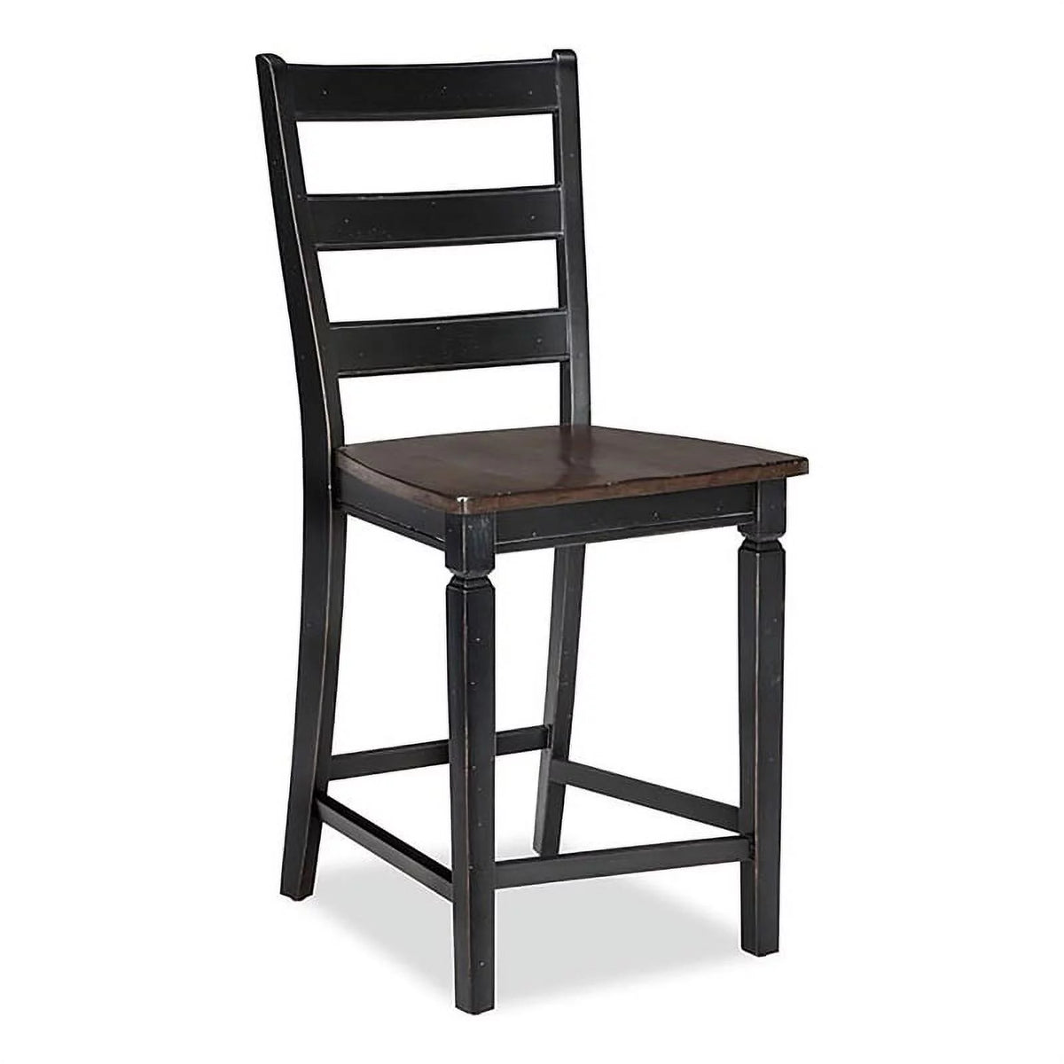 Black Wood Ladder Back Barstool Set of 2 H3765