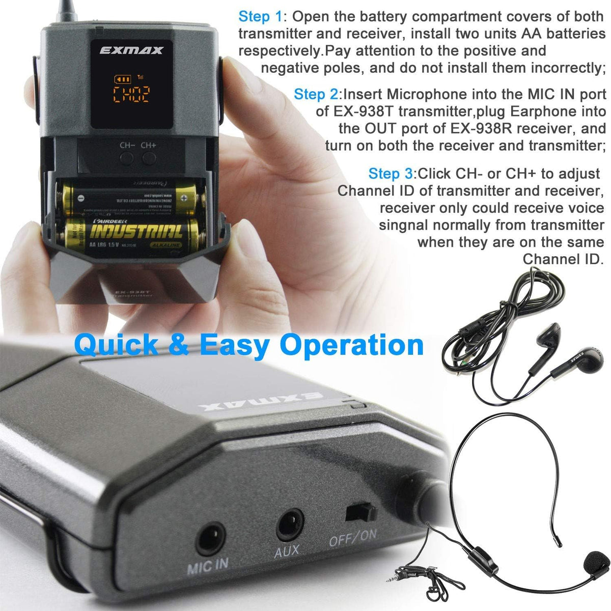 UHF Wireless Voice Audio Transmission System - 1 Transmitter & 10 Receivers R54496