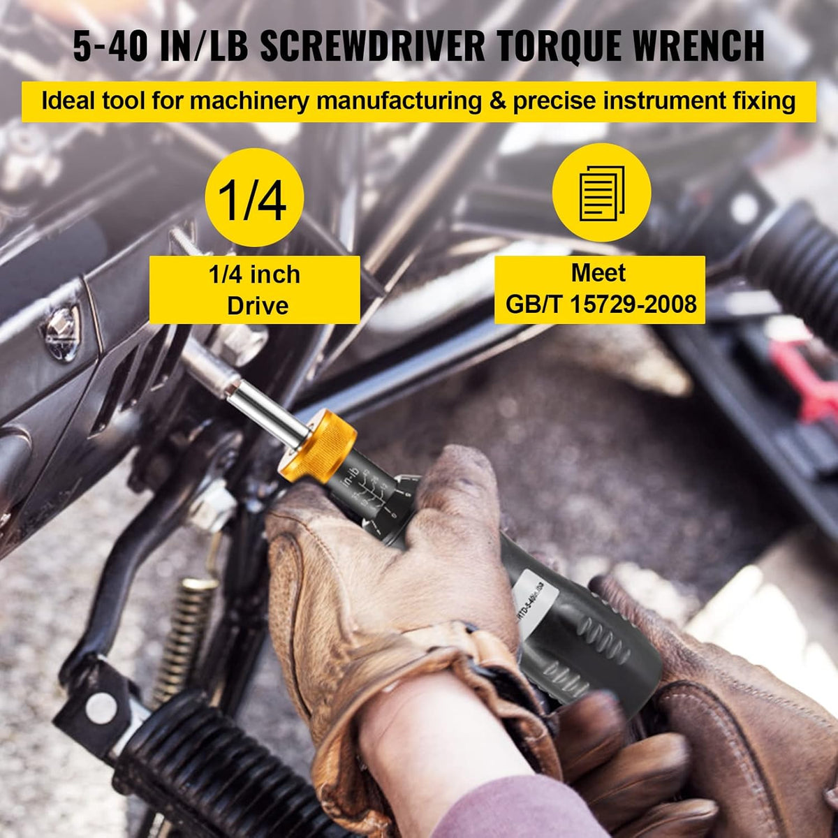 1/4 Drive Adjustable Torque Screwdriver with Bits & Case Q6629