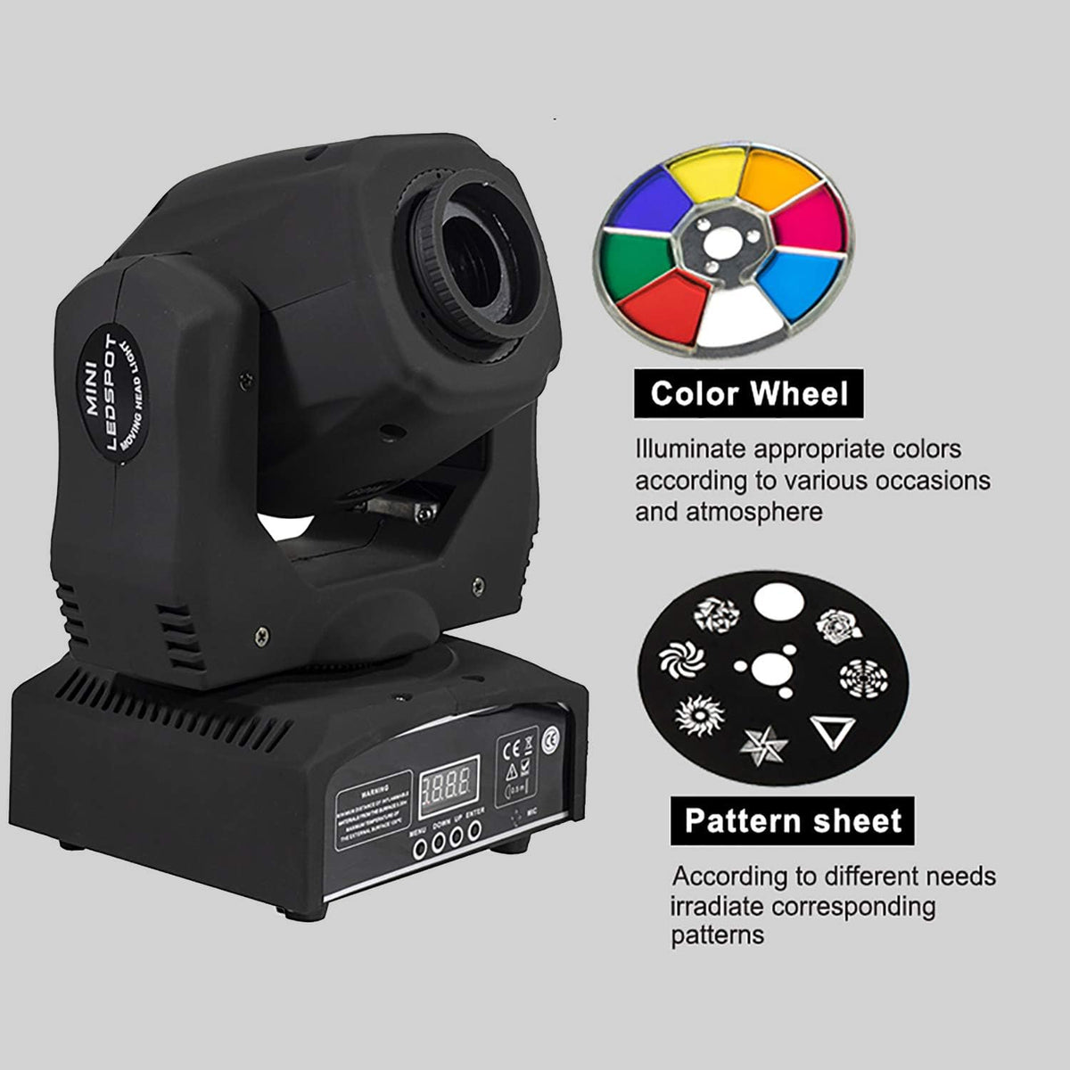 60W LED Moving Head Spot Light with 8 Colors and 8 Gobos H8698