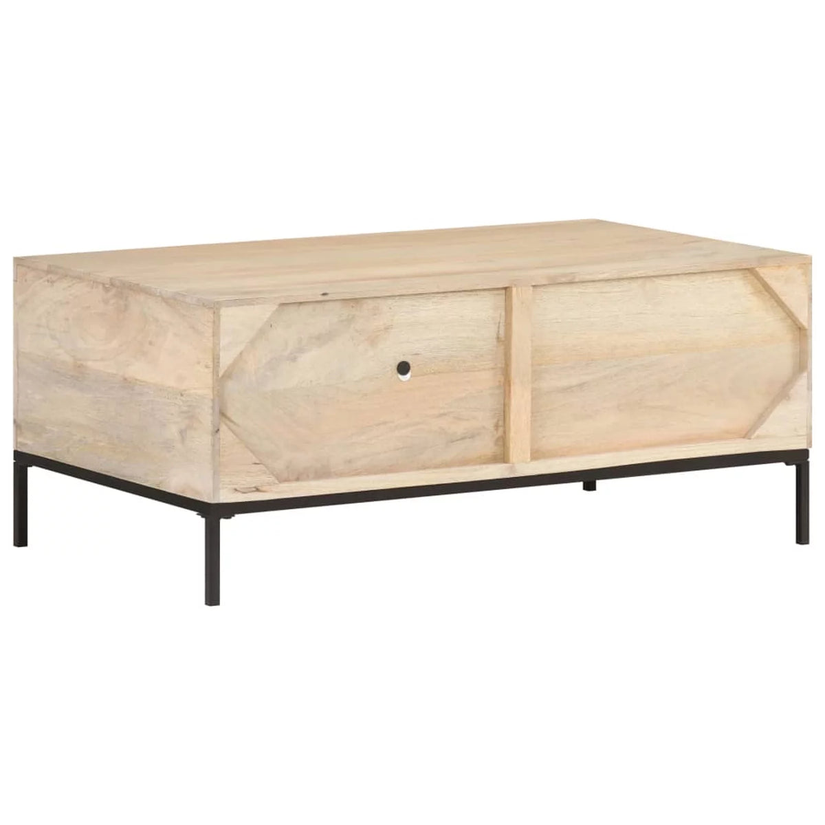 Mango Wood and Natural Cane Coffee Table with 2 Storage Drawers F181