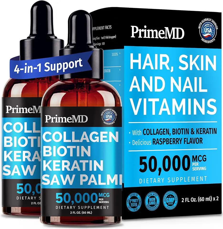 Liquid Collagen Peptides Serum with Biotin and Keratin 2 fl oz Pack of 2 I979