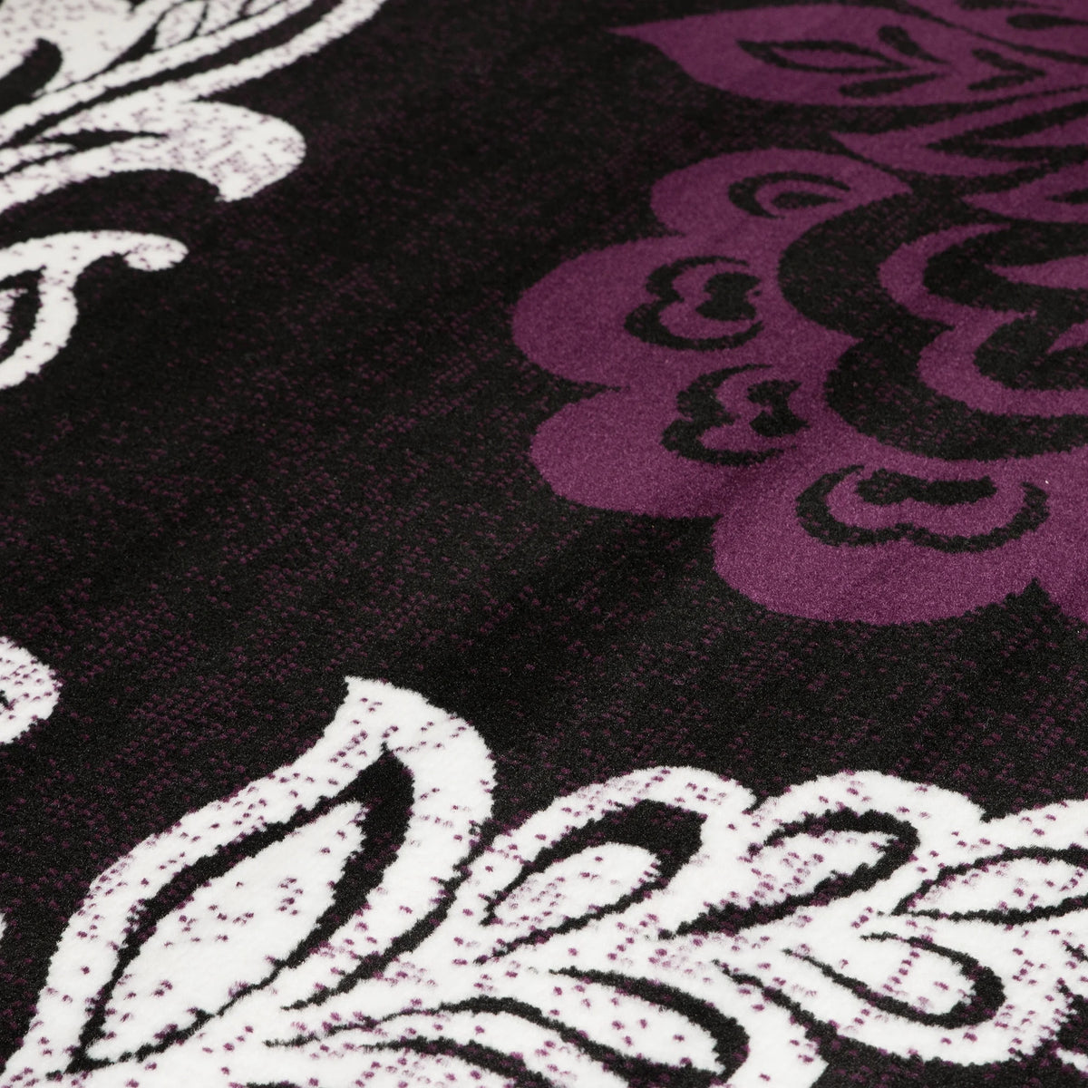 Plum Floral Runner Rug V24840