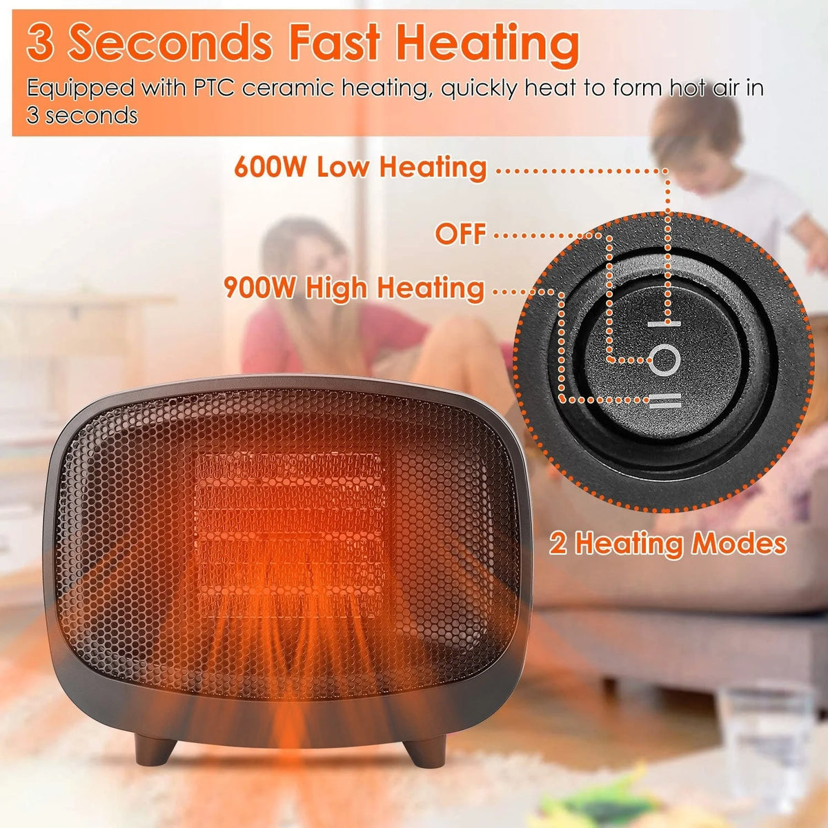 Portable Mini PTC Ceramic Space Heater I399