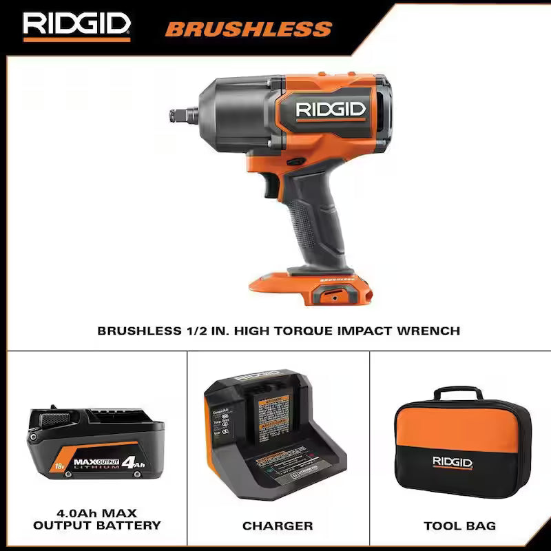 18V Brushless Cordless 1/2 in. High-Torque Impact Wrench Kit B5792