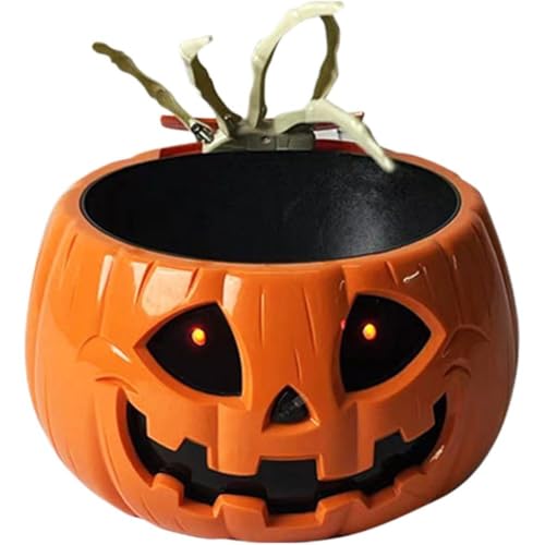 Skull Bowl with Lighted Red Eyes and Moving Skeleton Hand H777