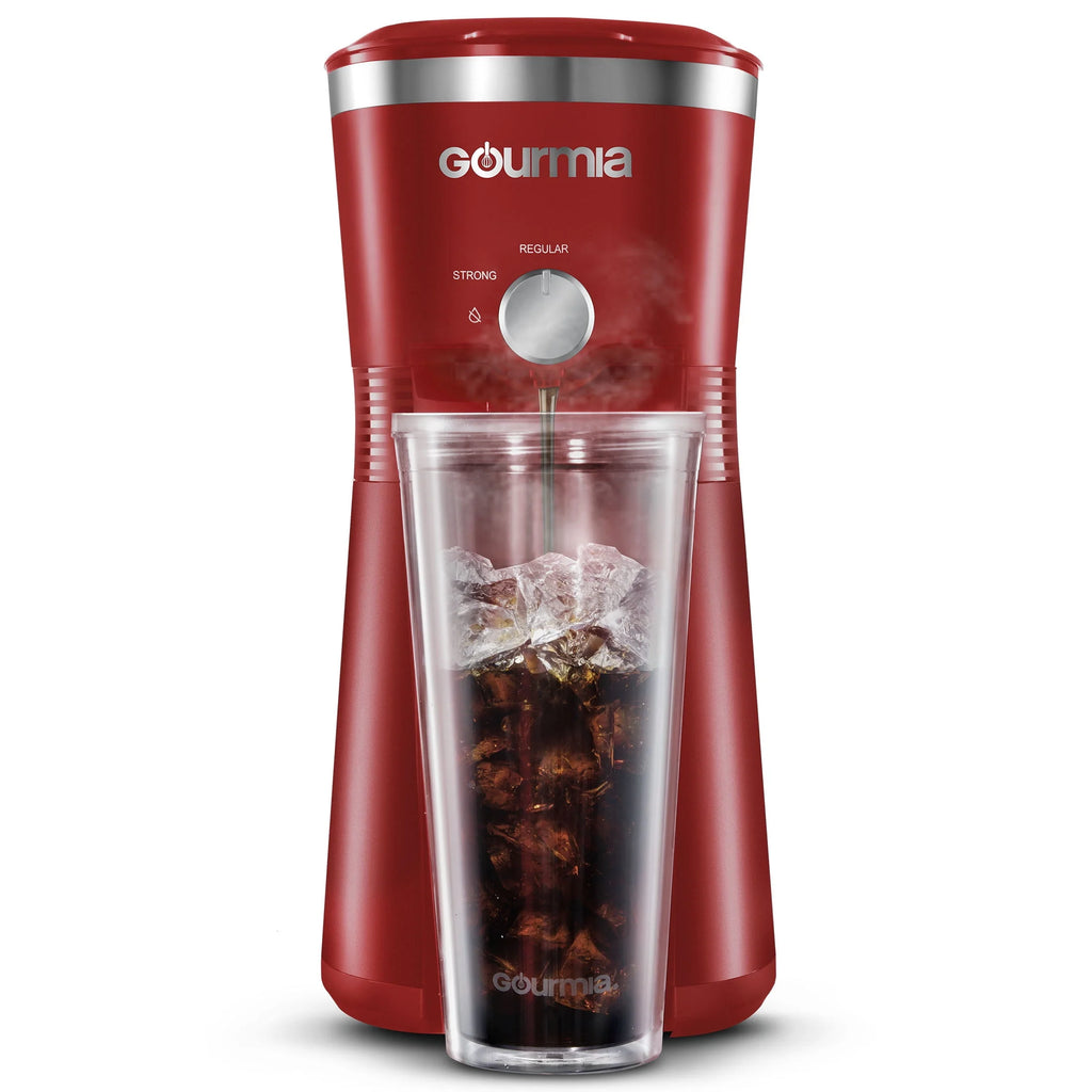 Red Iced Coffee Maker with 25 fl oz Tumbler N816367